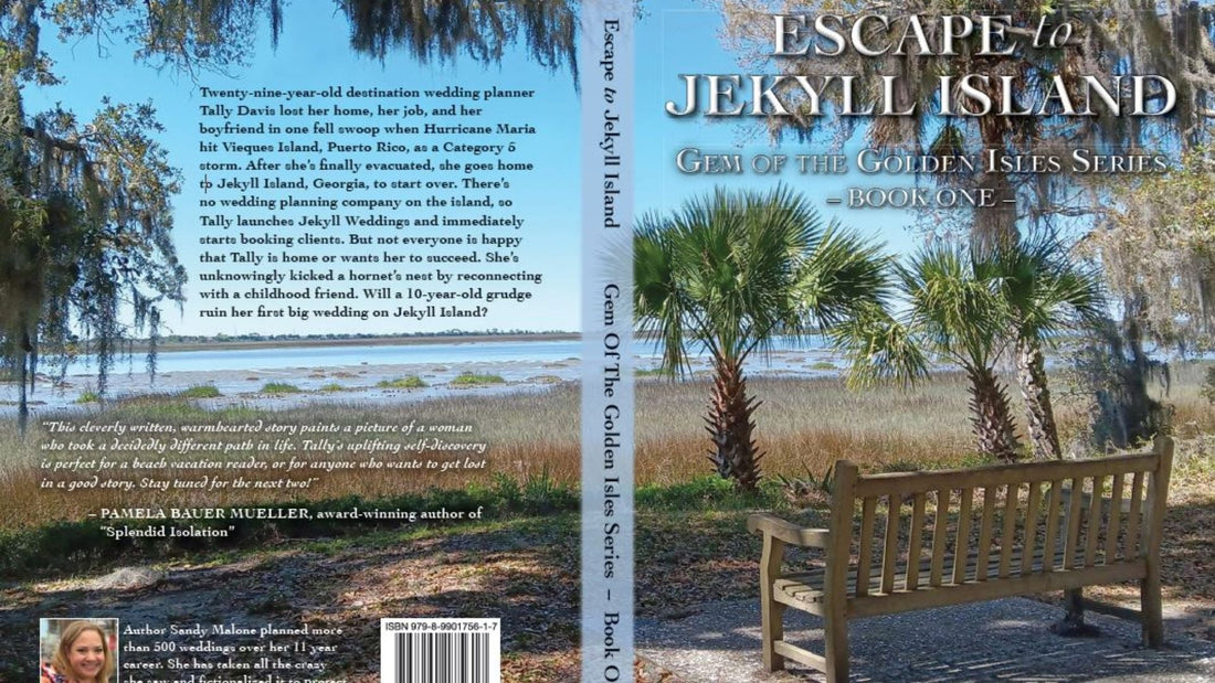 Best mystery and crime novels blog header image with island theme
