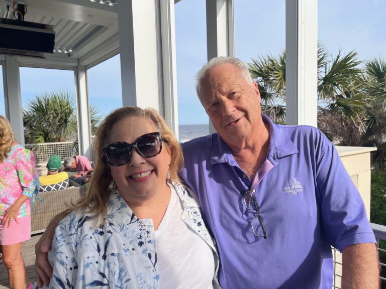 Author Sandy Malone and husband Bill Malone at Jekyll Ocean Club